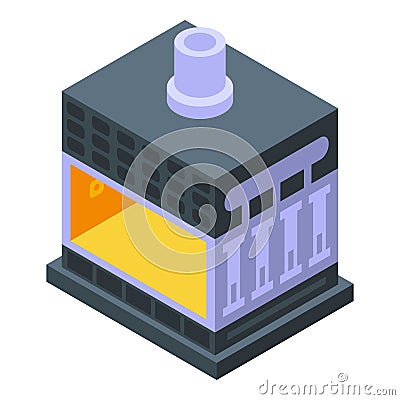 Metallurgy oven icon, isometric style Vector Illustration