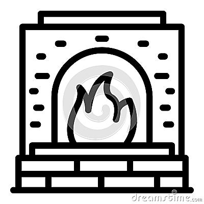 Metallurgy oven icon, outline style Vector Illustration