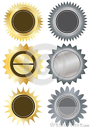 Metals Circle Blank Stickers_eps Vector Illustration