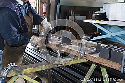 Metalworker at work Stock Photo