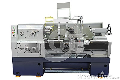 Metalworking lathe Isolated Stock Photo