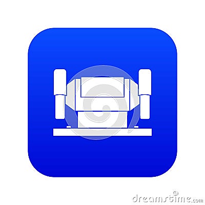 Metalworking machine icon digital blue Vector Illustration