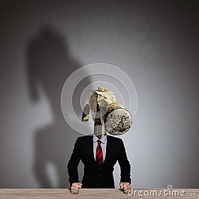 Metaphor of an angry boss. Stock Photo