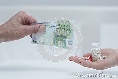 Metaphor of expensive medicine Stock Photo