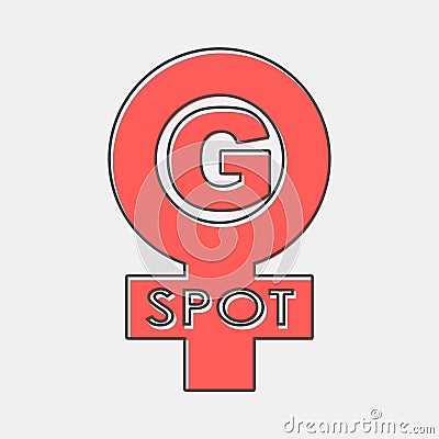 Spot-g erogenous zone emblem in thin line style Vector Illustration