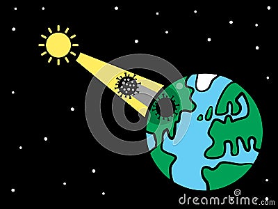 Total Covid Eclipse Planet Earth Stock Photo