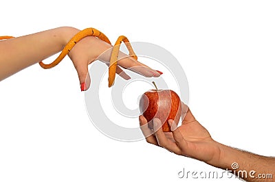 Metaphor of the symbolism of Adam and Eve 003 Stock Photo