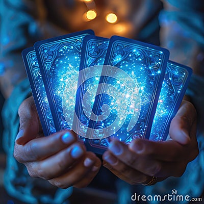 metaphorical psychological asocial cards in hands . ai generated Stock Photo