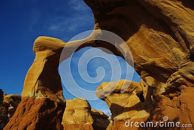 Metate Arch, Devils Garden, Utah Stock Photo