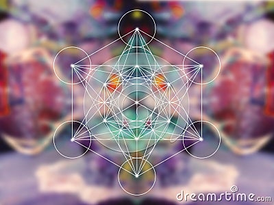 Metatron cube sacred geometry Stock Photo