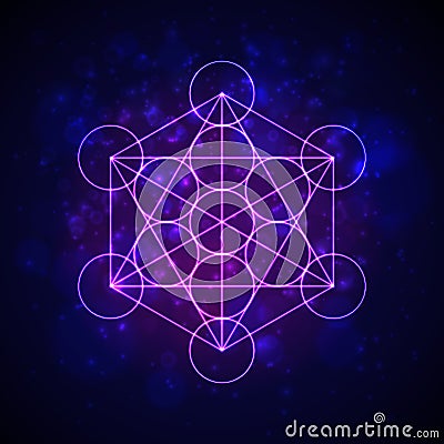 Metatrons Cube - Flower of Life. Vector Vector Illustration