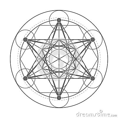 Metatrons Cube. Sacred geometry illustration Vector Illustration