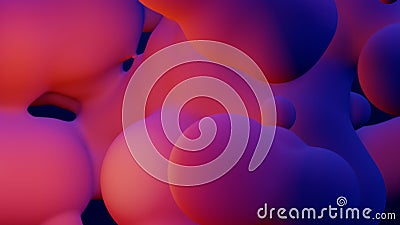 Metaverse 3d render morphing animation pink purple abstract metaball metasphere bubbles art sphere blue background Stock Photo