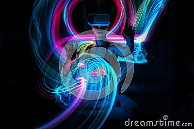 Metaverse digital Avatar, Metaverse Presence, digital technology, cyber world, virtual reality, futuristic lifestyle Stock Photo