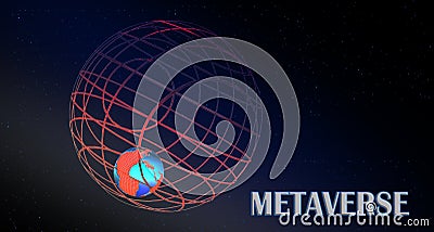 Metaverse earth data parallel cosmos - 3d rendering Stock Photo