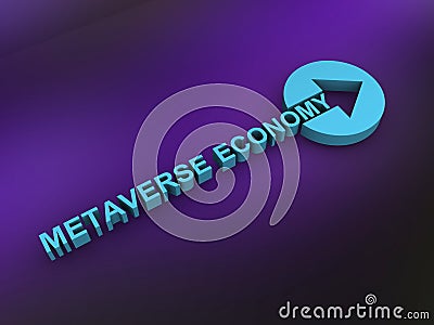 metaverse economy word on purple Stock Photo