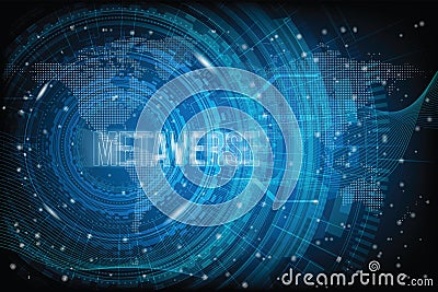 Metaverse, Meta. Digital reality that combines social media, Metaverse digital world smart futuristic interface technology Vector Illustration