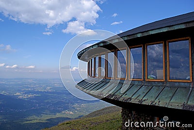 Meteo observatory on the top of mountain Stock Photo