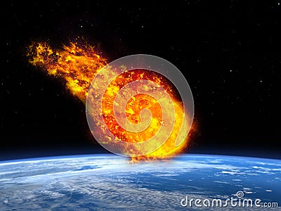 Meteor, Asteroid, Fireball, Apocalypse , Earth Stock Photo