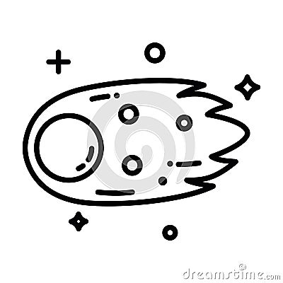 Meteor / Comet flat icon for astronomy website and apps Vector Illustration