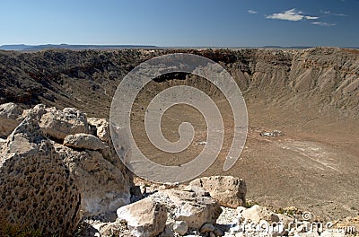 Meteor crater Stock Photo