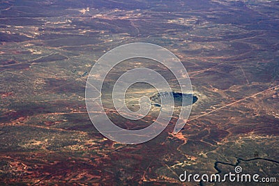 Meteor Crater in Arizona Stock Photo