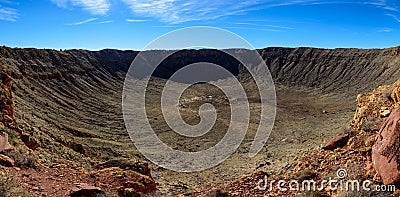 Meteor Crater panorama Stock Photo