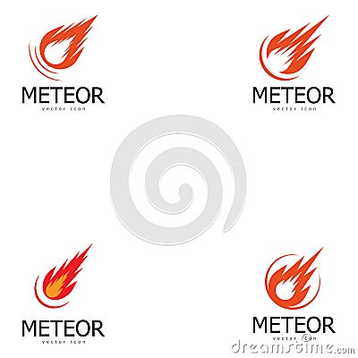 meteor logo vector template design Vector Illustration