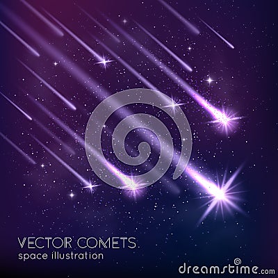 Meteor Shower Background Vector Illustration