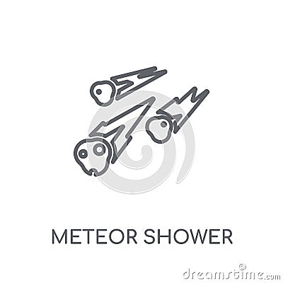 Meteor shower linear icon. Modern outline Meteor shower logo con Vector Illustration