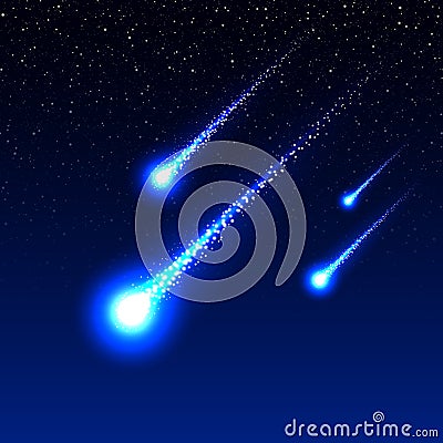 Meteor shower Vector Illustration