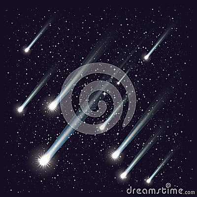 Meteor shower Vector Illustration