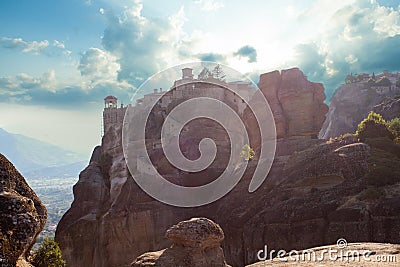 Meteora Kalabaka Greece Monastery landscape Stock Photo