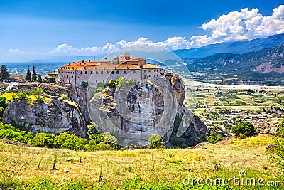 Meteora monasteries, Greece Kalambaka. UNESCO World Heritage sit Stock Photo