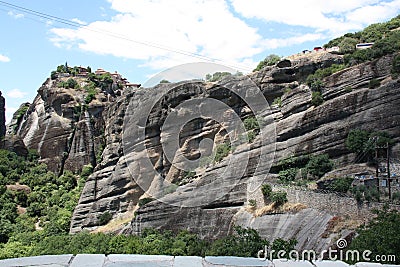 Meteora Rocks and Monasteries in Greece Editorial Stock Photo