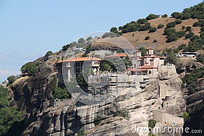 Meteora Rocks and Monasteries in Greece Editorial Stock Photo