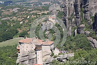 Meteora Rocks and Monasteries in Greece Editorial Stock Photo