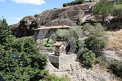 Meteora Rocks and Monasteries in Greece Editorial Stock Photo