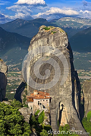 Meteora, the Rousanou Monastery Stock Photo