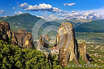 Meteora, the Rousanou Monastery Stock Photo