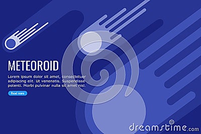 Meteoroid Falling in a High Speed Dark Blue Sky Background Vector Illustration