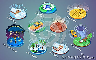 Meteorological disaster or extreme weather Vector Illustration