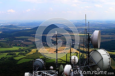 Meteorological satellites on Milesovka Stock Photo