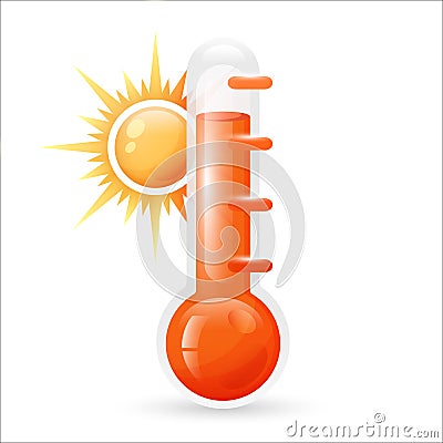 Meteorological thermometers isolated on white background. Vector Illustration