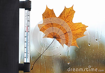 Meteorology, forecasting and autumn weather season concept Stock Photo