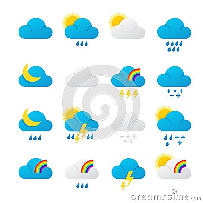 Meteorology signs and weather. Vector Illustration