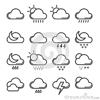 Meteorology signs and weather Vector Illustration