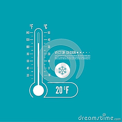 Meteorology thermometer with Celsius, Fahrenheit Vector Illustration