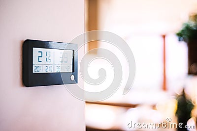 A meteostation on the wall. Stock Photo