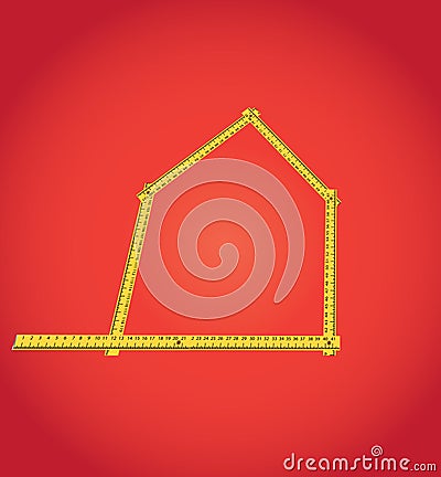 Meter compound as house outline Cartoon Illustration